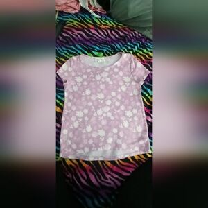 btween Pink and Black Floral Top